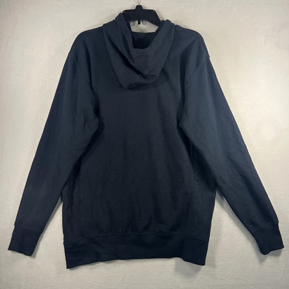 CAT Caterpillar Black Pullover Hoodie Sweatshirt Mens XL Textured Logo - Picture 2 of 5